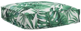 vidaXL Almofada de palete para assento Floral Padrão de folhas