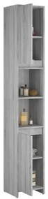 Armário WC 30x30x183,5 cm derivados de madeira cinzento sonoma