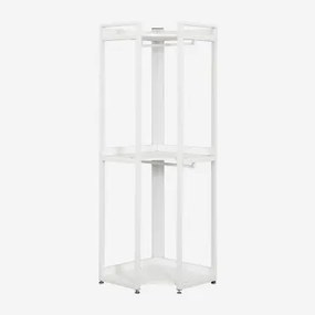Armário Aberto De Canto Em Aço E Mdf Ariaster Branco - Sklum