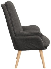 Poltrona Relaxante Cinza Escuro com Tecido Encantador de Lã