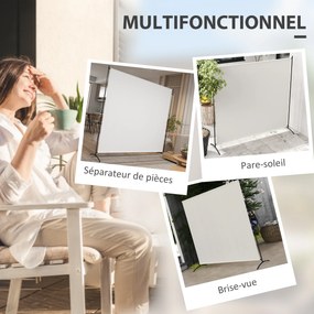 Biombo de exterior de painel único, divisória de 180 cm de altura com proteção UV30+, bege