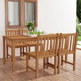 5 pcs conjunto de jantar para jardim madeira de teca maciça