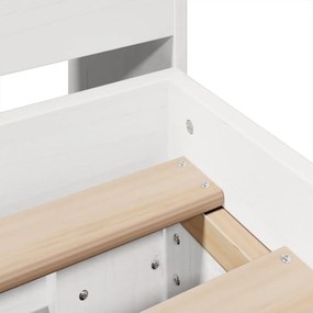 Cama sem colchão 200x200 cm madeira de pinho maciça branco