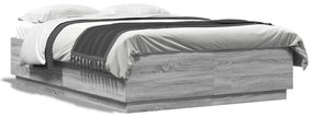 vidaXL Estrutura de cama 150x200 cm derivados de madeira cinza sonoma