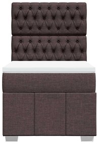 Cama com molas/colchão 90x200 cm tecido castanho-escuro