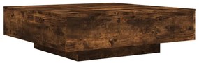 Mesa de centro com luzes LED 100x100x31 cm carvalho fumado