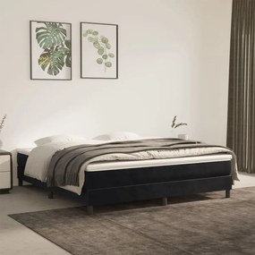 Estrutura de cama com molas 160x200 cm veludo preto