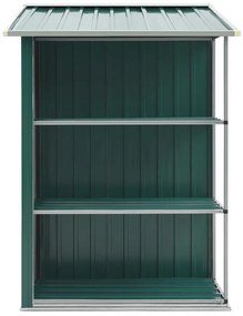 Abrigo de jardim c/ prateleiras 205x130x183 cm ferro verde