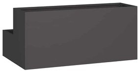 Vaso de Jardim - 2 Camadas Preto em Aço, 100x60x45 cm