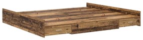 Estrado de cama com arrumação Madeira antiga 180 x 200 cm
