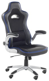 Cadeira de escritório gamer em preto e azul MASTER Beliani