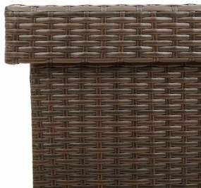 Caixa de arrumação com rodas 160x55x75 cm vime PE castanho