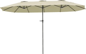 Outsunny Chapéu de Sol Duplo 4x2,2 m Chapéu de Sol para Jardim com Manivela Manual Impermeável e Proteção UV30+ Creme | Aosom Portugal