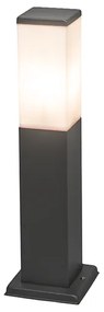 Candeeiro de exterior moderno 45cm cinzento escuro com opalino IP44 - Malios Design,Moderno