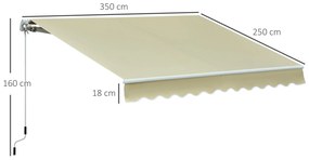 Toldo Manual Dobrável de Alumínio Toldo para Varanda com Ângulo Ajustá