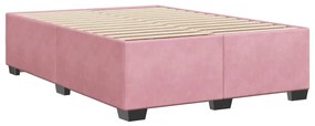 Estrutura de cama 140x190 cm veludo rosa