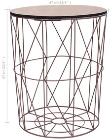 Mesa de centro Ø 47 cm cor cobre