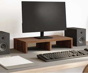 vidaXL Suporte monitor 50x27x10 cm derivados madeira carvalho castanho