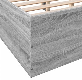 Estrutura de cama 135x190 cm derivados de madeira cinza sonoma