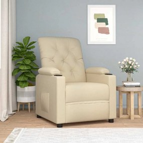 Poltrona reclinável tecido cor creme