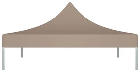 Teto para tenda de festas 3x3 m 270 g/m² cinzento-acastanhado