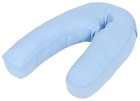 vidaXL Almofada de gravidez em forma de J 54x(36-43) cm azul
