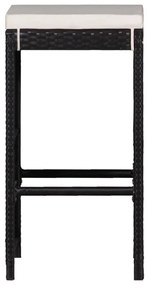 Conjunto de jantar para exterior 9 pcs vime PE preto