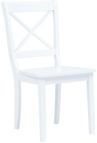 Cadeiras de jantar 2 pcs madeira de seringueira maciça branco