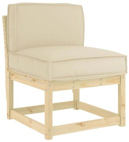 vidaXL Almofada de palete para encosto Bege 60 x 40 x 12 cm