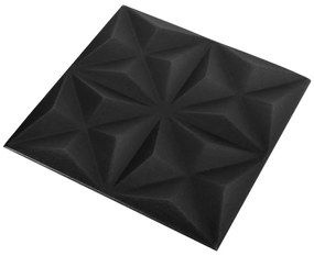 Painéis de parede 3D 12 pcs 50x50 cm 3 m² preto origami