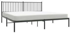 Estrutura de cama com cabeceira 200x200 cm metal preto