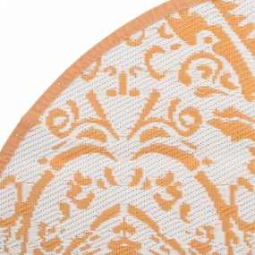 Tapete de exterior Ø200 cm ARAKIL PP laranja e branco