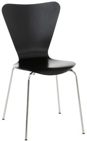 Cadeira para cozinha e sala de jantar empilhável Calisto 45 x 85 x 49 cm Preto