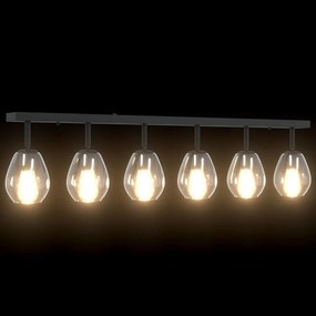 Luz de Teto com Abajur de Vidro Ajustável em Antracite E27