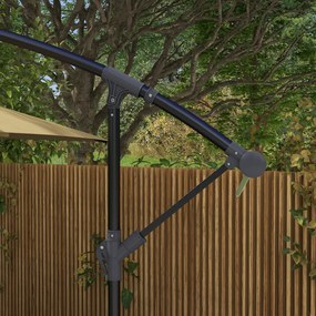 Chapéu de Sol Excêntrico 294x193 cm Chapéu de Sol de Jardim com Base C