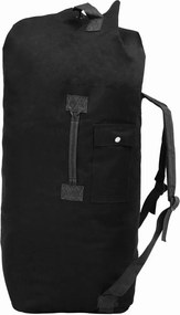 vidaXL Saco de pano estilo militar 85 L preto