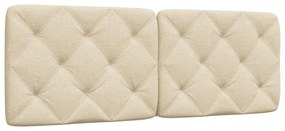 vidaXL Almofadão de cabeceira 120 cm tecido creme