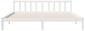 Cama extra longa sem colchão 180x210 cm pinho maciço branco