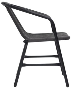 Cadeiras de jardim 2 pcs vime plástico e aço 110 kg