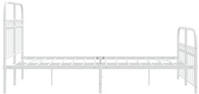 Estrutura de cama com cabeceira e pés 120x190 cm metal branco