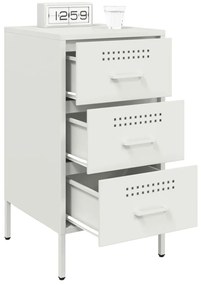 Mesa de cabeceira 36x39x68 cm aço branco