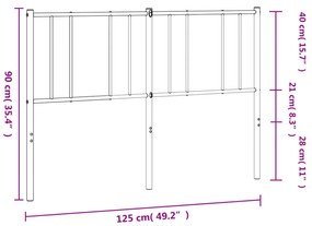 Cabeceira de cama 120 cm metal preto