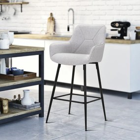 CONJUNTO DE 2 BANCOS DE BAR 55X55X109 CM CINZENTO E PRETO