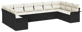Conjunto de Sofá de Jardim vidaXL com 10 Peças e Almofadas de Rattan P