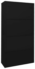 Armário de escritório c/ porta deslizante 90x40x180cm aço preto