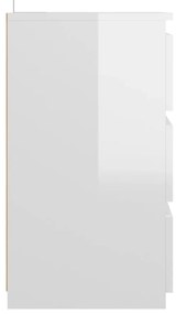 Mesa de cabeceira derivados de madeira branco brilhante