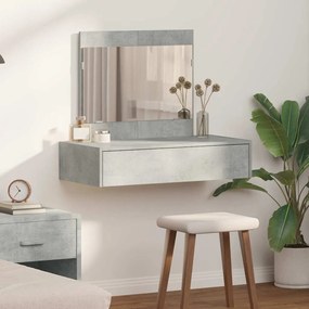 vidaXL Mesa de Vestir Pendurada na Parede Cinza Concreto 83x40x70 cm