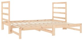 Estrutura sofá-cama de puxar 2x(90x190) cm pinho maciço