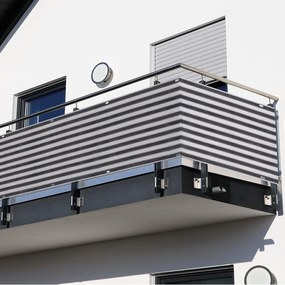 2 Peças de Revestimento de Varanda Tela de proteção de privacidade HDPE 500x90cm com cordas