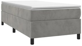 Estrutura de cama sem colchão 90x200 cm veludo cinzento-claro